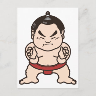 Sumo Wrestler Cartoon Japan Japans kruipen Briefkaart