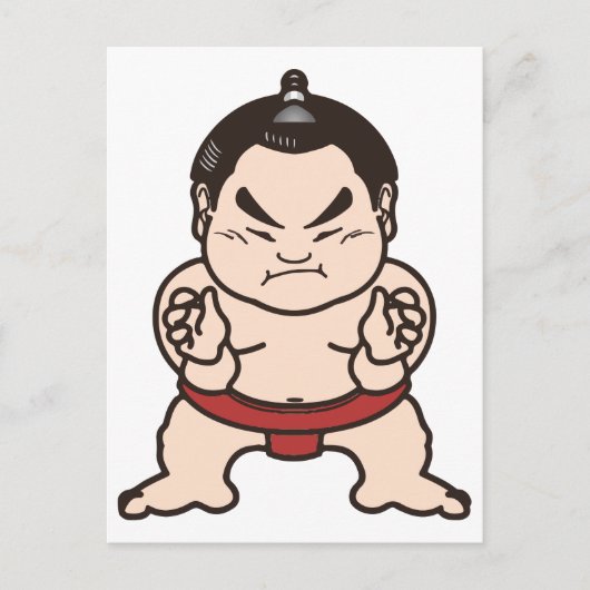 Sumo Wrestler Cartoon Japan Japans kruipen Briefkaart (Voorkant)