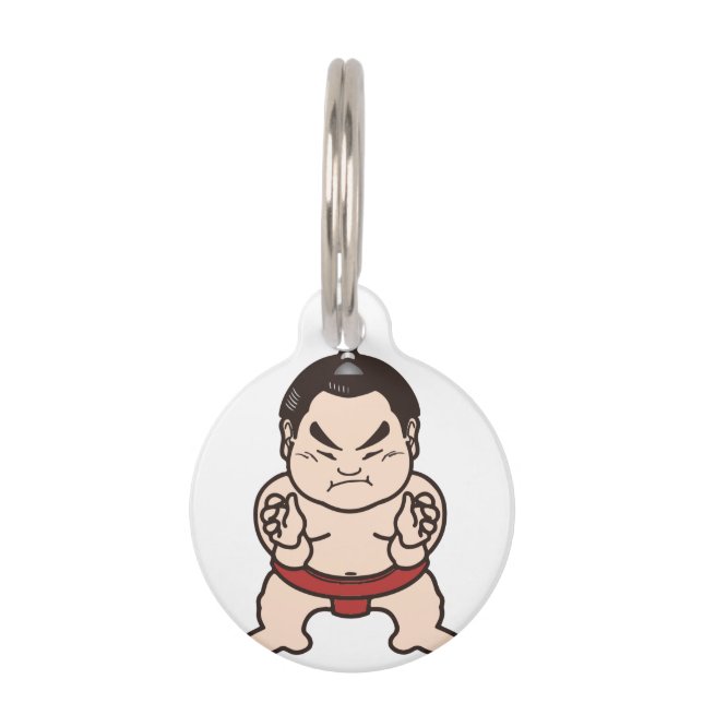 Sumo Wrestler Cartoon Japan Japans kruipen Huisdierpenning (Voorkant)