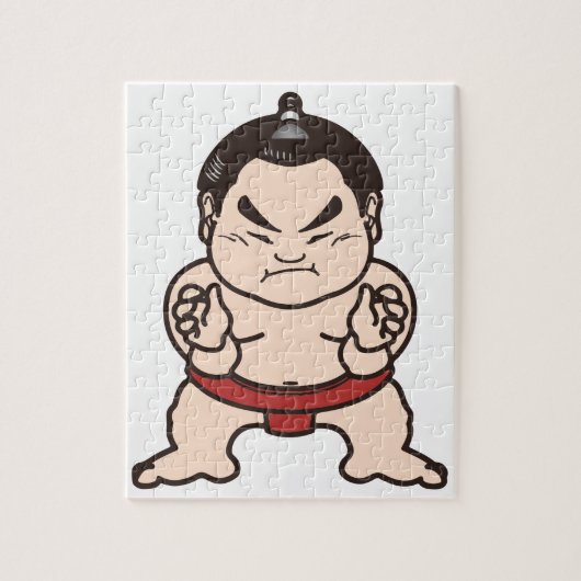 Sumo Wrestler Cartoon Japan Japans kruipen Legpuzzel (Verticaal)