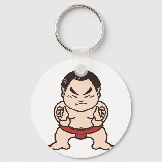 Sumo Wrestler Cartoon Japan Japans kruipen Sleutelhanger (Voorkant)