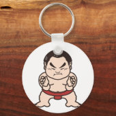 Sumo Wrestler Cartoon Japan Japans kruipen Sleutelhanger (Voorkant)