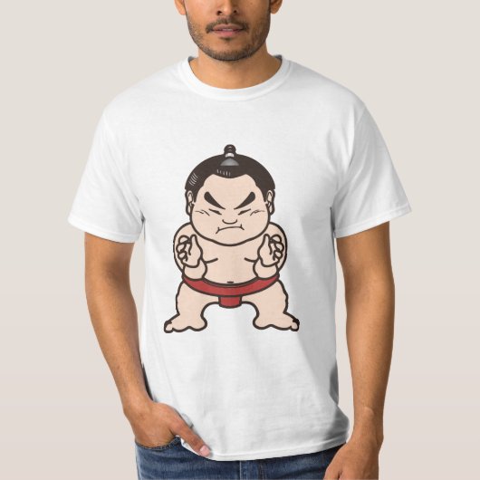 Sumo Wrestler Cartoon Japan Japans kruipen T-shirt (Voorkant)
