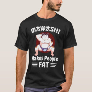Sumo Wrestler Cat in Mawashi maakt mensen dik T-shirt
