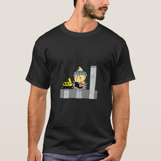 Sumo Wrestler Crane Driver Construction Worker T-shirt (Voorkant)