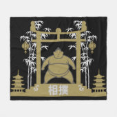 Sumo Wrestler Fleece Deken (Voorkant (Horizontaal))