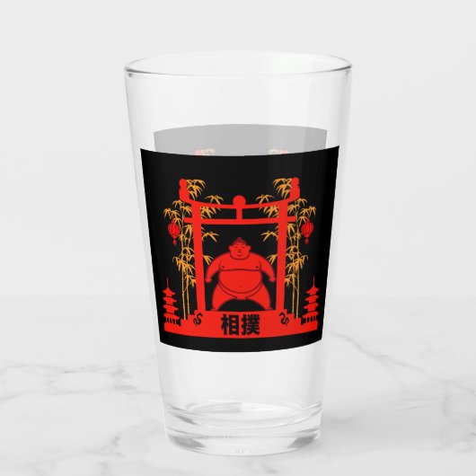 Sumo Wrestler Glas (Achterkant)