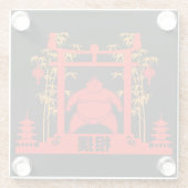 Sumo Wrestler Glazen Onderzetter (Achterkant)