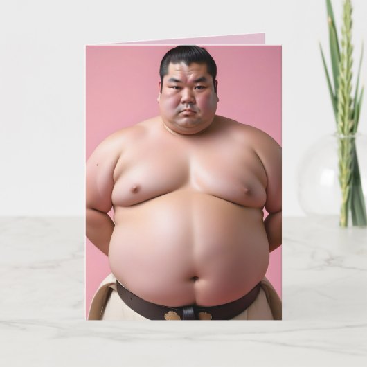 SUMO WRESTLER GRAPPIG VERJAARDAG GROOT WENSKAART KAART (Voorkant)