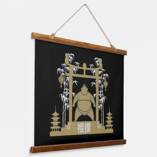 Sumo Wrestler Hangend Wandkleed (Gebogen)