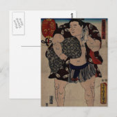 Sumo Wrestler Ichiriki Briefkaart (Voorkant / Achterkant)