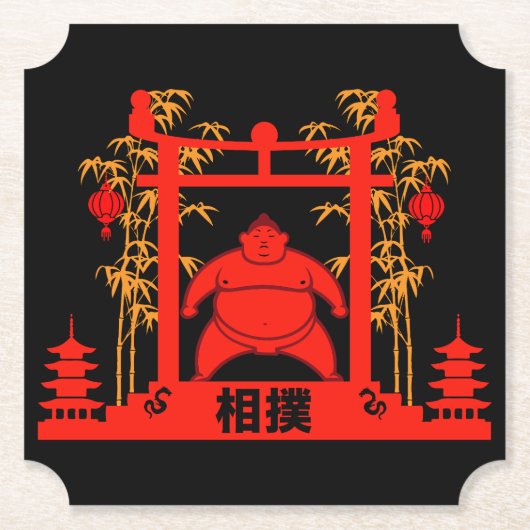 Sumo Wrestler Kartonnen Onderzetters (Voorkant)