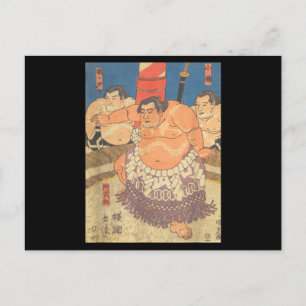 Sumo Wrestler  kunst Ik hou van Japanse Sumo Briefkaart