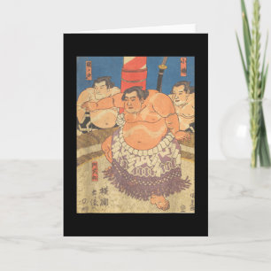 Sumo Wrestler  kunst Ik hou van Japanse Sumo Kaart