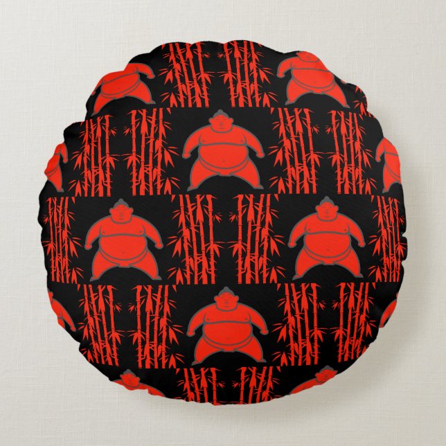 Sumo Wrestler Rond Kussen (Voorkant)