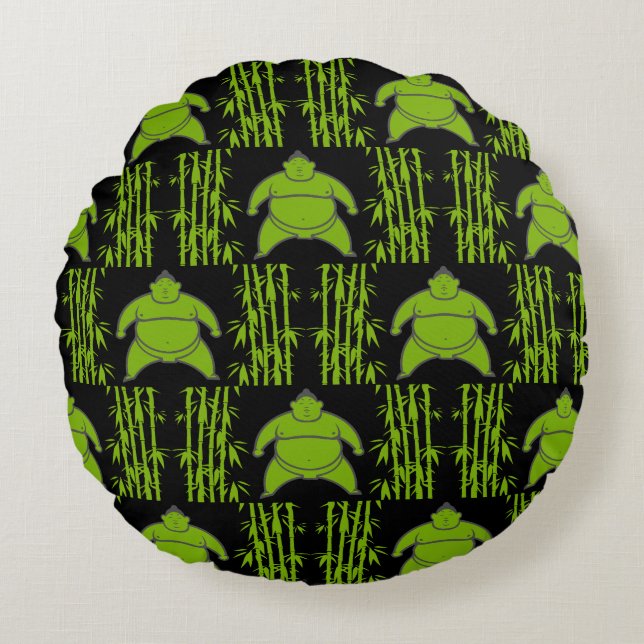 Sumo Wrestler Rond Kussen (Voorkant)