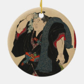 Sumo Wrestler Somagahana Fuchiemon Keramisch Ornament (Achterkant)