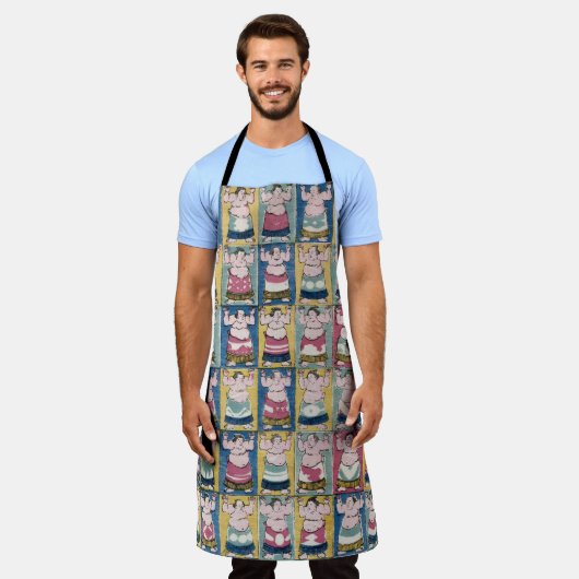 Sumo Wrestlers Art Schort (Gedragen)