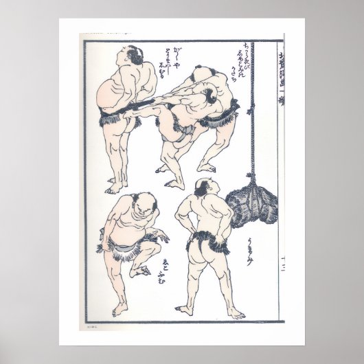 Sumo wrestlers in preparation poster (Voorkant)