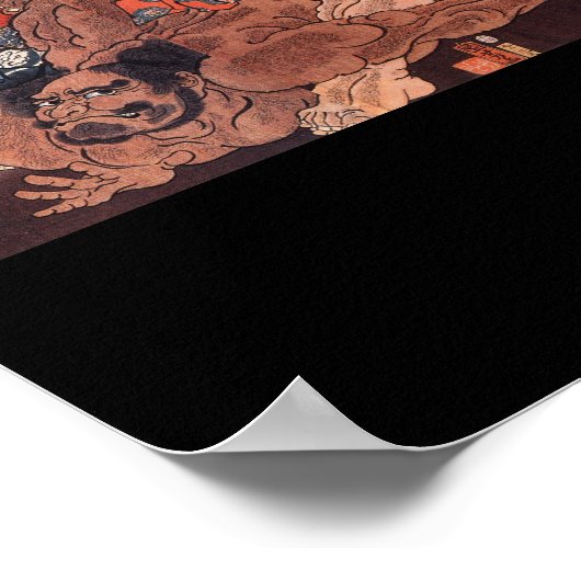 Sumo Wrestlers, Japans schilderen c. jaren '1800 Poster (Hoek)