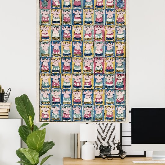 Sumo Wrestlers Poster (Thuiskantoor)