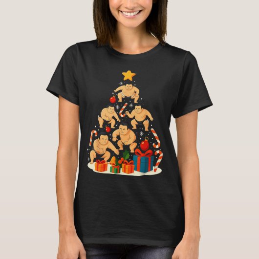 Sumo Wrestling Japanese Sumo Wrestler Christmas Tr T-shirt (Voorkant)