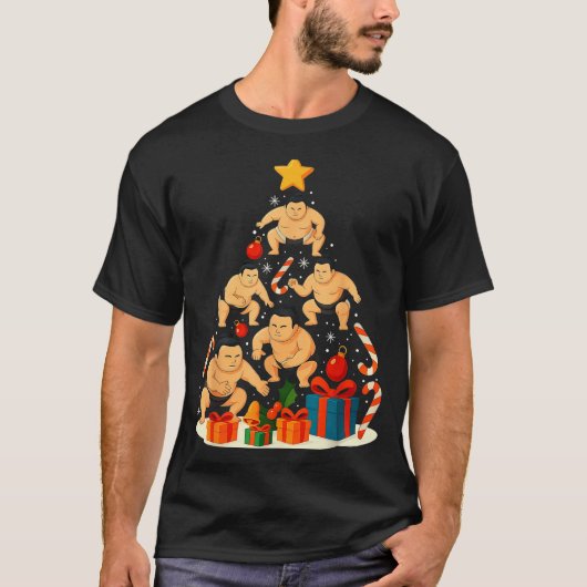 Sumo Wrestling Japanese Sumo Wrestler Christmas Tr T-shirt (Voorkant)
