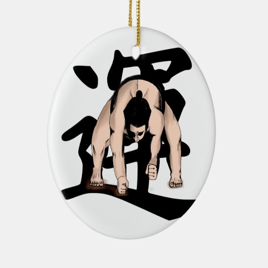 sumo-wrestling keramisch ornament (Rechts)