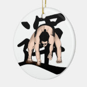sumo-wrestling keramisch ornament (Links)