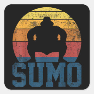 Sumo Wrestling Sumo Wrestler Vintage Vierkante Sticker