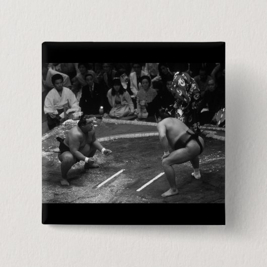 SUMO Wrestling Vierkante Button 5,1 Cm (Voorkant)