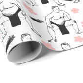 Sumo's and Cherry Blosbezinpakpapier Cadeaupapier (Rol Hoek)