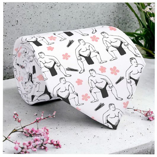 Sumo's en Cherry Blossoms mannen stropdas