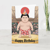 Sumoworstelaar in dohyo Japanse vlag Kaart (Voorkant)