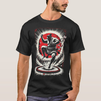 Sumoworstelaar in Rode Maan, Japanse Anime Kunst T-shirt