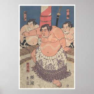 Sumoworstelaar Kunstprint Japans Vintage Japan Poster