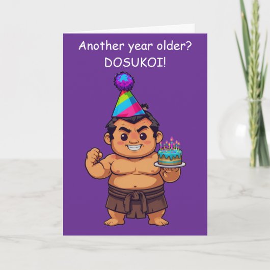 Sumoworstelaar Verjaardag Dosukoi Groet Kaart (Voorkant)