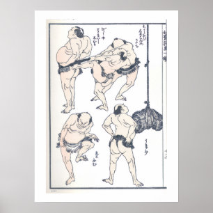Sumoworstelaars in voorbereiding poster