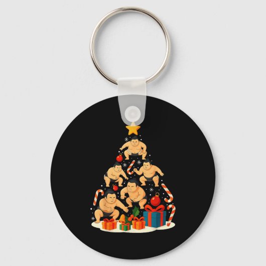 Sumoworstelen Japanse Sumoworstelaar Kerst Tr Sleutelhanger (Voorkant)