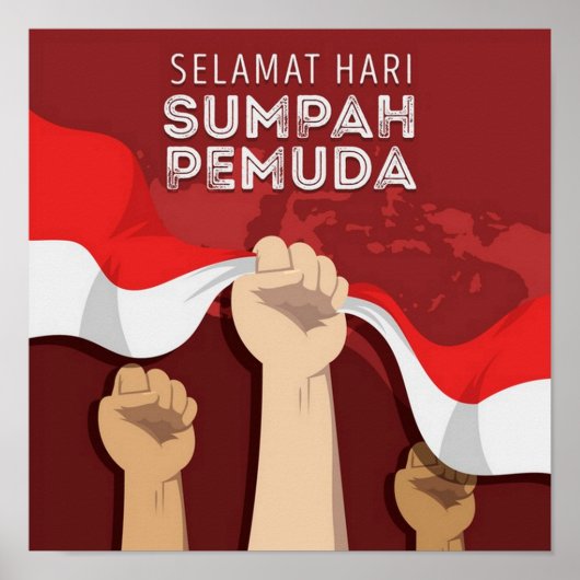 Sumpah Pemuda - Indonesische belofte voor jongeren Poster (Voorkant)