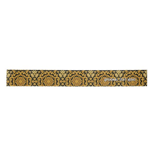 Sumptuous Gold / Black Historic Fabric - eigen woo Satijnen Lint (Voorkant)