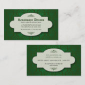Sumptuous Green Damask Visitekaartje (Voorkant / Achterkant)