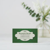 Sumptuous Green Damask Visitekaartje (Staand voorkant)