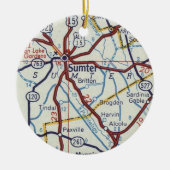 Sumter SC  Map Keramisch Ornament (Voorkant)
