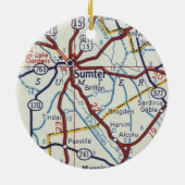 Sumter SC  Map Keramisch Ornament (Achterkant)