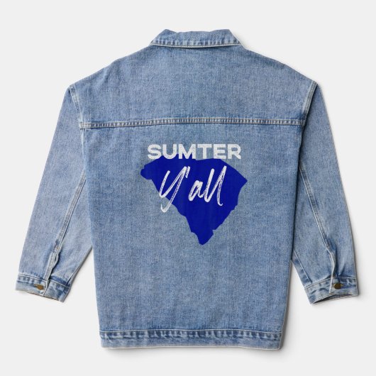 Sumter South Carolina Yall SC Palmetto State Road Denim Jacket (Achterkant)