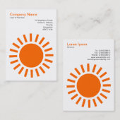 Sun 01 - Oranje op wit Visitekaartje (Voorkant / Achterkant)