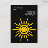 Sun 02 - Amber op zwart Visitekaartje (Achterkant)