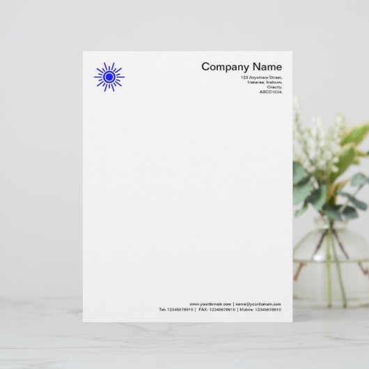 Sun 02 - blauw persoonlijk briefhoofd (Staand voorkant)