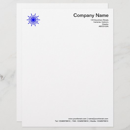 Sun 02 - blauw persoonlijk briefhoofd (Voorkant / Achterkant)